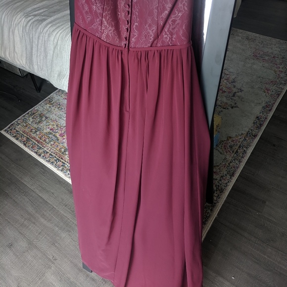 Alfred Angelo Maroon Strapless Dress - Picture 2 of 6